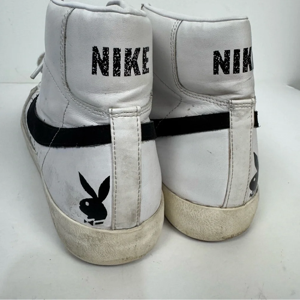 Nike Playboy Blazer Mid '77 Vintage Casual Shoes Black & White Weightlifting - Picture 6 of 9